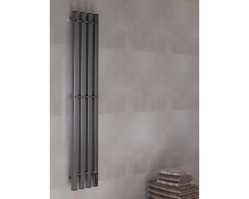 Полотенцесушитель электрический APEXTERMO Сириус SR10113GN 1100x180 с крючками, оружейная сталь