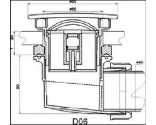 Душевой поддон Grossman 90 х 90х16 см, четверть круга, GR-119009020