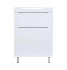 Тумба напольная "Бергамо мини 60" (2 ящ.) Люкс антискрейтч белый, PLUS