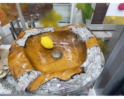 Раковина из дерева и полимеров