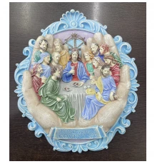 Скульптура из смолы  Тайная вечеря Иисус и 12 учеников BLUE