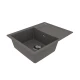 Кухонная мойка Lemark IMANDRA 640 врезная прямоугольная с крылом из кварцгранита, Серый шёлк