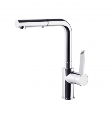 Смеситель высокий для кухни однорычажный с выдвижной лейкой и поворотным изливом KITCHEN 381901H1MC