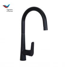 КОТТЕДЖ Смеситель для мойки с высоким изливом, одноручный, черный, СЛ-ОД-Г2Ч, Славен