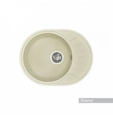 Мойка для кухни  Чезана 568x437x191 мм,круглая с крылом, жемчуг