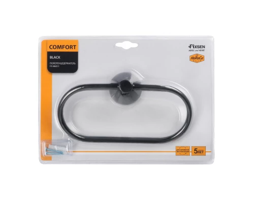 Полотенцедержатель кольцо черный FIXSEN Comfort Black FX-86011)