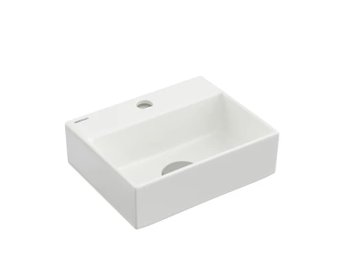 Раковина Small накладная, 29х24 см, с отверстием под смеситель, прямоугольная, белый глянец, BERGES