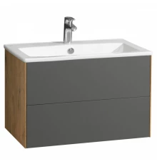 Тумба СОХО 75, дуб веллингтон, графит софт (под раковину ЭЛИНА 75)