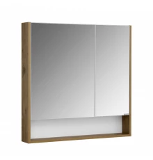 Зеркальный шкаф СКАНДИ 90, белый, дуб рустикальный