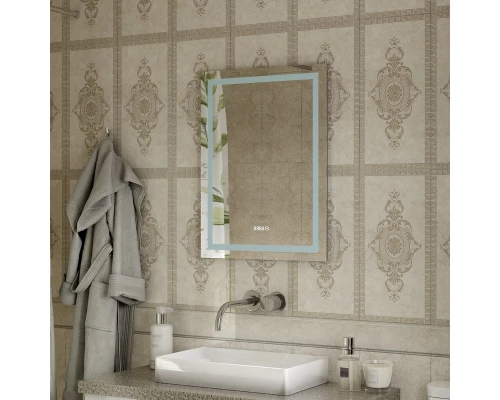 Зеркало Verte LED с часами 500x700