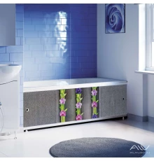 ОПТИМА_Decor Экран для ванны 170 см,ПВХ с офсетной печатью,(орхидея-037), ALAVANN