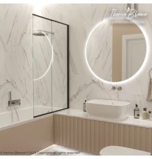 Шторка для ванны IBERICA BLANCA Mod.801 Slide Open раздвижная прозрачное стекло/черный 90х150см (IB801.SB.150.90)