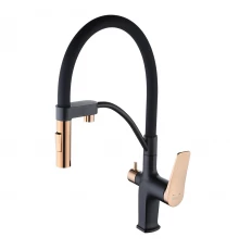 Bronx Смеситель для кухни, гиб.выс.пов.излив227мм ,р/ОД, черный/золото, LM, LM3761BLR