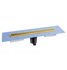 Желоб водосток В1 ANTIK 500, золото глянец, S-сифон D50/105 H50 вертикальный, BERGES