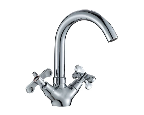 RS42 Смеситель для раковины, пов.излив 126мм, р/ДВ, хром, ROS, RS42-62