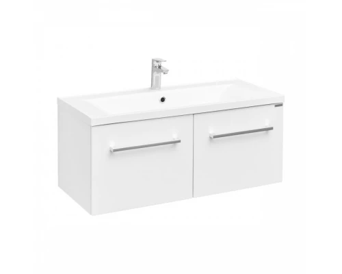 Тумба МАДРИД 100 М, 2 ящика, белая (под раковину АЙРИС 100, АЙРИС М 100, ПРЕМЬЕР 100, ПРЕМЬЕР М 100)