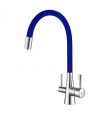 Comfort Смеситель для кухни,выс.пов.изилв 228мм фильтр.воды,р/ОД,хром/синий, LM, LM3075C-Blue
