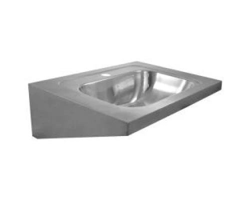 Раковина из нержавеющей стали настенная  прямоугольная  с отверстияем от перелива 200х610х460 мм, шт