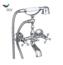 КОТТЕДЖ Смеситель для ванны с коротким литым изливом, двуручный, СЛАВЕН, А30