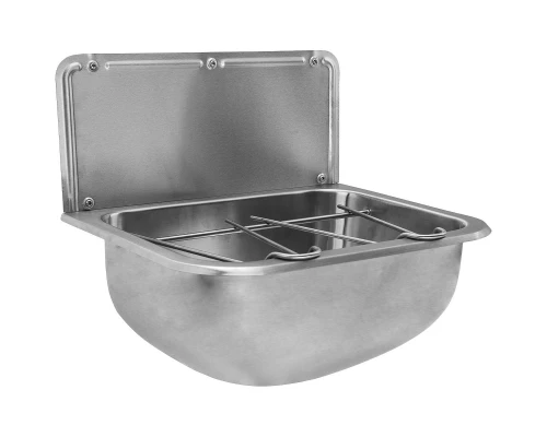 Раковина настенная с фартуком и съемно-откидной решеткой 416*457*342