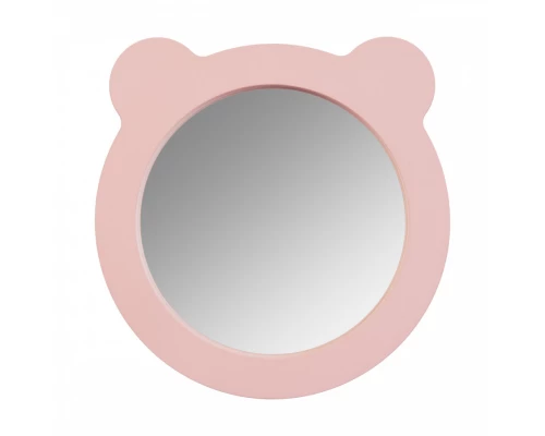 Зеркало КАСПЕР МИШКА , круглое, розовый матовый