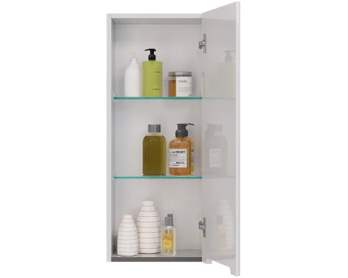 Полупенал Lemark BUNO 35 см подвесной, 1 дверный, правый, цвет планки: Серый, цвет корпуса, фасада: 