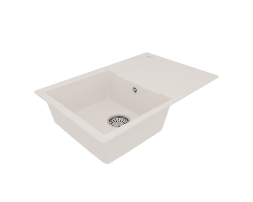 Кухонная мойка Lemark IMANDRA 760 врезная прямоугольная с крылом из кварцгранита, Жасмин 