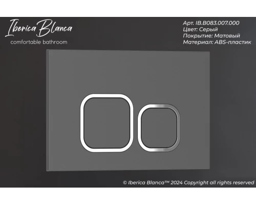 Кнопка смыва IBERICA BLANCA ESTI-Q ABS-пластик, серый матовый (IB.B083.007.000)
