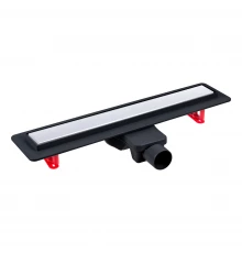 Желоб водосток напольный OPTIM Line 500, решетка нержавеющая сталь, хром глянец, S-сифон D50 H60 гор