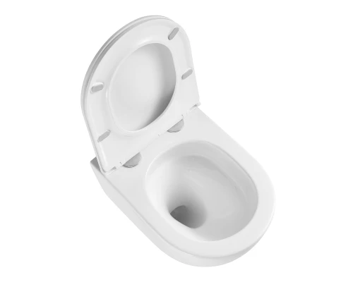 GLAZER WHITE Унитаз подвесной безободковый с сиденьем микролифт, LM, 9614003