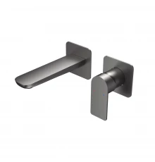 Смеситель для раковины VENTAS S скрытого монтажа, раздельный, оружейная сталь, BERGES