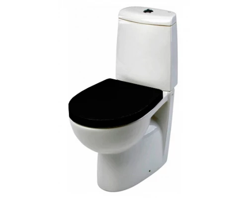 VICTORIA NORD Сиденье (белое) и крышка (черная) для унитаза, дюропласт., с механизмом Soft-Closing, 