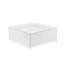 ANTIKA Поддон душевой стальной эмалированный 90х90х15 см., слив D-52мм., с подставкой и экраном