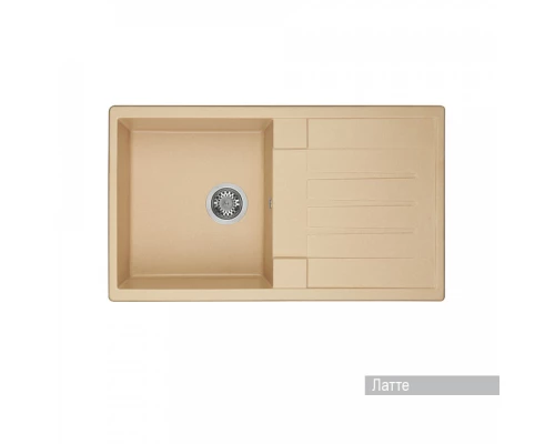 Мойка для кухни  Верона 855x500x210 мм, прямоуг. с крылом, латте