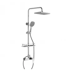 RS27 Смеситель для ванны-душа, пов.излив 97мм с верх.лейкой 'Троп.дождь', р/ОД, хром, ROS,RS27-46