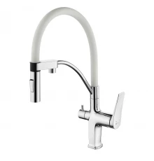 Comfort Смеситель для кухни, гиб.излив 206мм фильтр.воды, р/ОД, хром/белый, LM, LM3074C-White