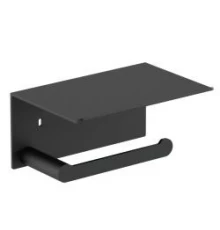 Держатель для туалетной бумаги с полочкой для мобильного телефона Verona черный 16876.N