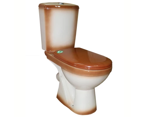 КОМФОРТ Унитаз-компакт (КОМФОРТ+) с арматурой, сиденьем, креплением, коричневый ROSA