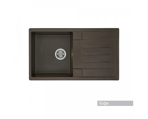 Мойка для кухни  Верона 855x500x210 мм, прямоуг. с крылом, кофе
