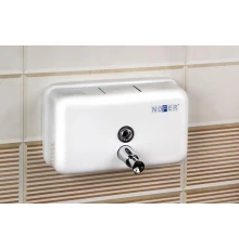 Диспенсер для мыла из  Стали Белый 1200 мл. Горизонтальный