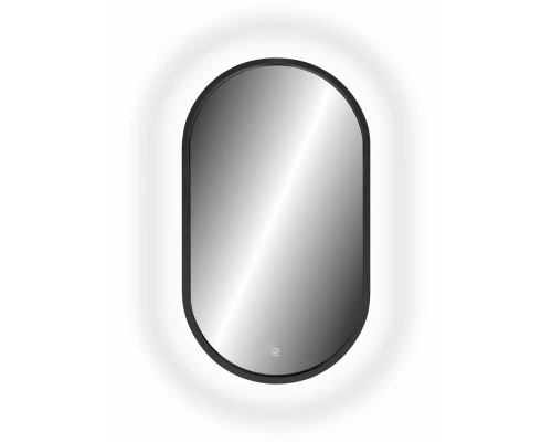 Зеркало Prime Black Led 450x800 с сенсором, холодная подстветка, рама МДФ