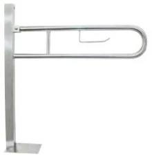 Полукруглый поручень для людей с ограниченными возможностями с креплением к полу, глянцевый.