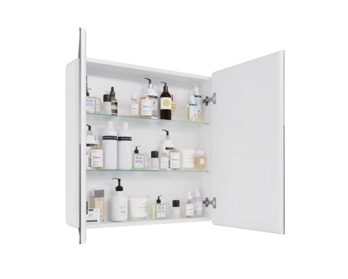 Шкаф зеркальный Lemark ELEMENT 80х80 см 2-х дверный, с подсветкой, с розеткой, цвет корпуса: Белый