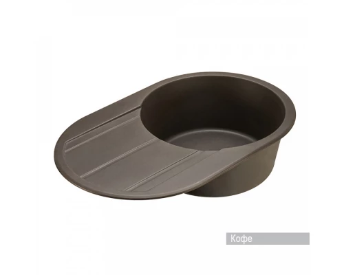 Мойка для кухни  Амира  780x500x211 мм, круглая с крылом, кофе