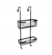 Полка для душевой кабины Fixsen прямая двухэтажная черная латунь FX-854B-2