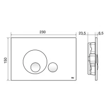 152951 Панель механ. двойная Globe, пластик, хром матовый, OLI