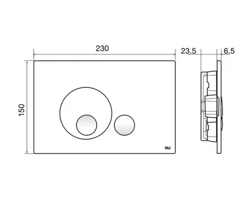 152951 Панель механ. двойная Globe, пластик, хром матовый, OLI