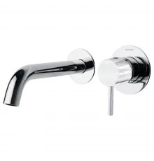 Встраиваемый однорычажный смеситель для раковины на раздельных пластинах с длинным изливом 240 мм OD