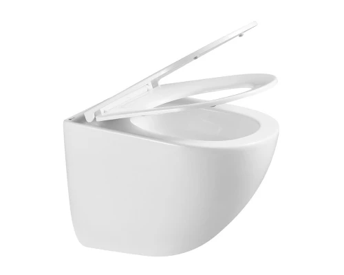 GLAZER WHITE Унитаз подвесной безободковый с сиденьем микролифт, LM, 9614003