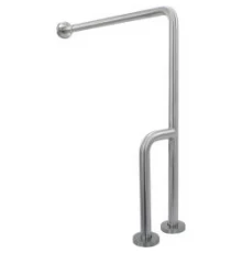 Поручень правый под углом 90 ⁰ для людей с ограниченными возможностями с одним настенным и двумя нап